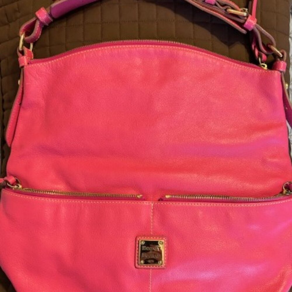 Dooney and Bourke Pink Pebbled Leather Shoulder Bag